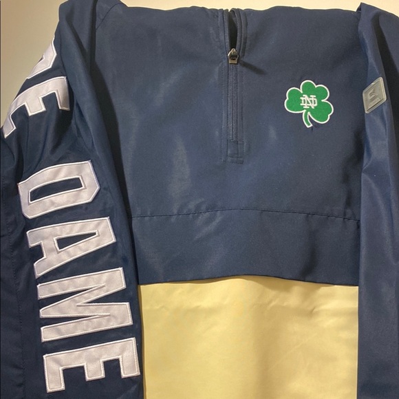 Notre Dame 1/4 Zip Navy Blue & Tan Jacket Windbreaker NWT - Picture 9 of 10